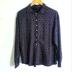 Vintage Bushwacker U.S.A Button Down Geometric Print Women's Shirt Size M